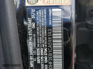 2012 Mercedes-Benz E-Class E 350 Luxury BlueTEC with VIN WDDHF2EB1CA598143, listed as a Copart auction lot 48579714 with 0 mi miles and Non Repairable. Bid and sale history available at carsss.com. Image 12.
