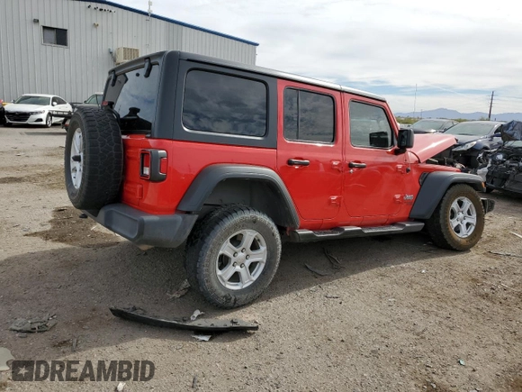2020 Jeep Wrangler Unlimited Sport S with VIN 1C4HJXDN2LW279810, listed as a Copart auction lot 78827454 with 106,667 mi miles and Salvage title. Bid and sale history available at DreamBid. Image 3.