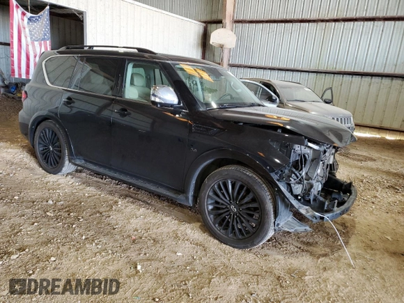 2018 Infiniti QX80 with VIN JN8AZ2NF1J9663887, listed as a Copart auction lot 66756394 with 81,628 mi miles and Salvage Title. Bid and sale history available at carsss.com. Image 4.