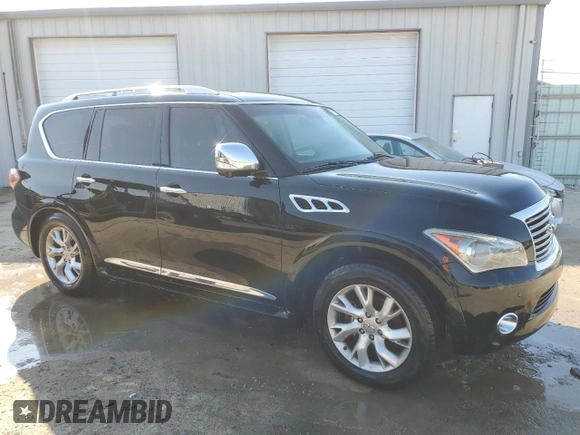 2012 Infiniti QX56 8-passenger with VIN JN8AZ2NC7C9316699, listed as a Copart auction lot 74810114 with 188,879 mi miles and Salvage Title. Bid and sale history available at carsss.com. Image 4.