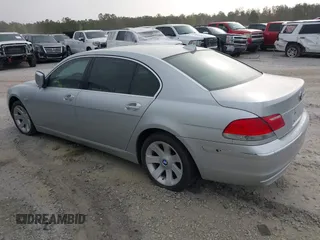 2007 BMW 7 Series 750Li with VIN WBAHN83527DT65211, listed as a IAAI auction lot 41854599 with 1 mi miles. Bid and sale history available at carsss.com. Image 3.