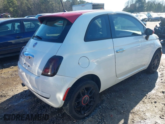 2015 FIAT 500 Pop with VIN 3C3CFFAR2FT612583, listed as a IAAI auction lot 41296112 with 176,364 mi miles. Bid and sale history available at carsss.com. Image 4.