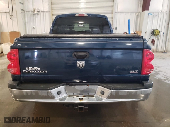 2006 Dodge Dakota SLT with VIN 1D7HW48KX6S664923, listed as a Copart auction lot 48756195 with 155,012 mi miles and Salvage Title. Bid and sale history available at carsss.com. Image 6.