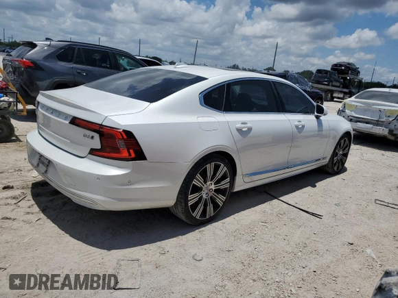 2023 Volvo S90 Plus with VIN LVY062MNXPP323093, listed as a Copart auction lot 57603464 with 15,093 mi miles and Salvage Title. Bid and sale history available at carsss.com. Image 3.
