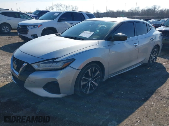 2020 Nissan Maxima S with VIN 1N4AA6BV2LC386328, listed as a IAAI auction lot 41537219 with 55,320 mi miles and . Bid and sale history available at DreamBid. Image 18.