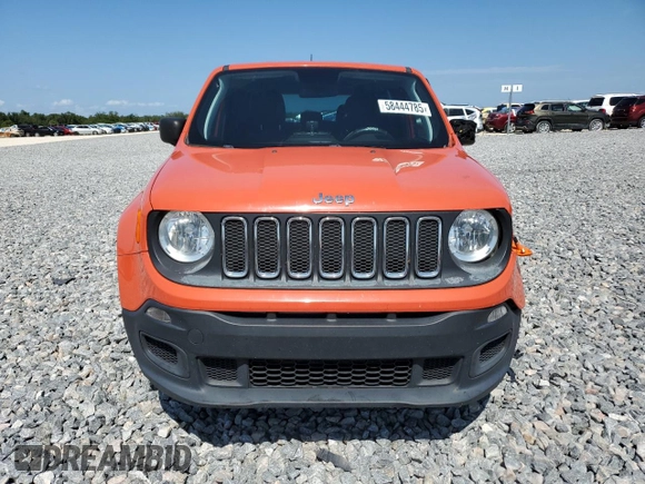 2018 Jeep Renegade Sport with VIN ZACCJBAB9JPH14873, listed as a Copart auction lot 58444785 with 106,816 mi miles and Salvage title. Bid and sale history available at DreamBid. Image 5.