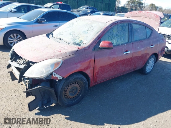 2014 Nissan Versa S Plus with VIN 3N1CN7APXEL810719, listed as a IAAI auction lot 41713483 with Not Provided miles. Bid and sale history available at carsss.com. Image 2.