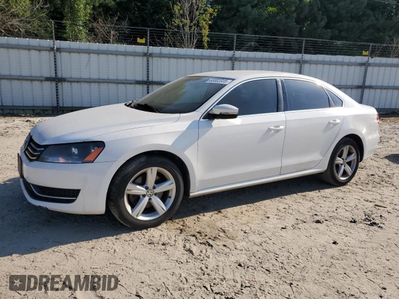 2013 Volkswagen Passat SE with VIN 1VWBP7A34DC008268, listed as a Copart auction lot 63002035 with 180,787 mi miles and Salvage title. Bid and sale history available at DreamBid. Image 1.
