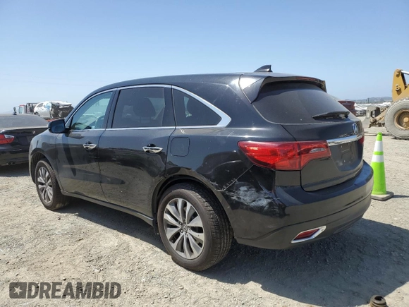 2015 Acura MDX Technology with VIN 5FRYD4H4XFB030038, listed as a Copart auction lot 59396725 with 93,858 mi miles and Salvage title. Bid and sale history available at DreamBid. Image 2.