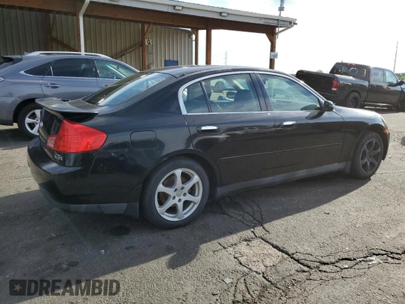 2004 Infiniti G35 w/Leather z VIN JNKCV51F34M708688, wystawiony jako Copart lot #59127945 z przebiegiem 199 727 mil mil oraz Szkoda całkowita • Salvage title. Historia ofert i sprzedaży dostępna na DreamBid. Obrazek 3.