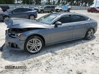 2019 Audi A5 Sportback Premium with VIN WAUANCF5XKA062929, listed as a Copart auction lot 55260495 with 146,286 mi miles and Salvage title. Bid and sale history available at DreamBid. Image 1.