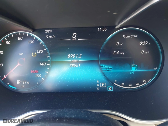 2022 Mercedes-Benz GLC with VIN W1N0G8EB7NG119580, listed as a IAAI auction lot 41239778 with 28,551 mi miles. Bid and sale history available at carsss.com. Image 7.