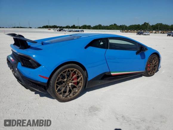 2018 Lamborghini Huracan z VIN ZHWUD4ZF2JLA08437, wystawiony jako Copart lot #50956455 z przebiegiem 7412 mil mil oraz Nie do naprawy. Historia ofert i sprzedaży dostępna na DreamBid. Obrazek 3.