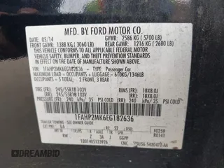 2014 Ford Police Interceptor с VIN 1FAHP2MK6EG182636, выставлен на аукционе IAAI как лот 42430388 с пробегом 147 303 миль миль и . История ставок и продаж доступна на DreamBid. Изображение 9.