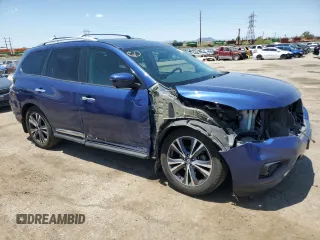 2017 Nissan Pathfinder Platinum with VIN 5N1DR2MNXHC613306, listed as a Copart auction lot 62641485 with 161,737 mi miles and Salvage title. Bid and sale history available at DreamBid. Image 4.