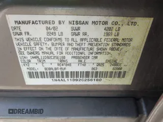 2002 Nissan Altima S with VIN 1N4AL11D92C256180, listed as a IAAI auction lot 41880101 with 112,228 mi miles. Bid and sale history available at carsss.com. Image 9.