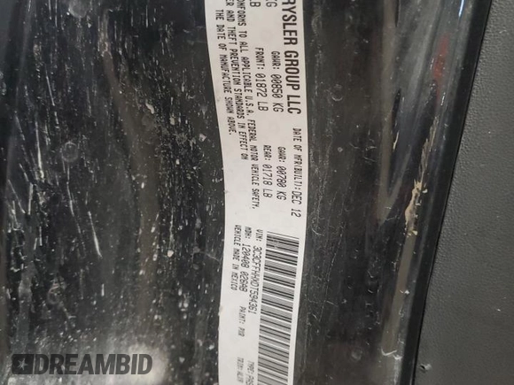 2013 FIAT 500 Turbo with VIN 3C3CFFHHXDT594361, listed as a Copart auction lot 85491244 with 49,619 mi miles and Salvage Title. Bid and sale history available at carsss.com. Image 12.