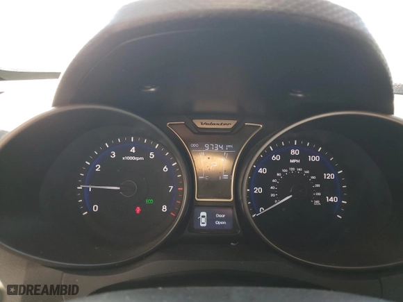 2013 Hyundai Veloster Turbo w/Black Int with VIN KMHTC6AE4DU101263, listed as a Copart auction lot 51731785 with 97,341 mi miles and Non Repairable. Bid and sale history available at carsss.com. Image 9.