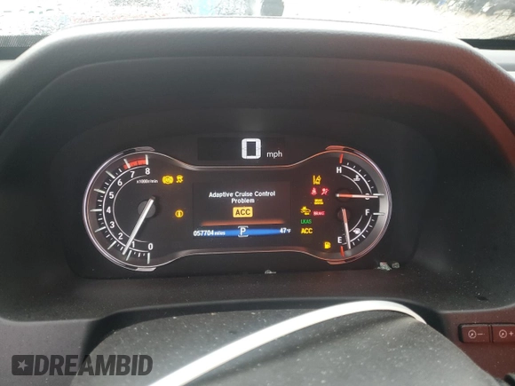 2023 Honda Ridgeline RTL-E with VIN 5FPYK3F78PB015187, listed as a Copart auction lot 57655465 with 57,704 mi miles and Salvage title. Bid and sale history available at DreamBid. Image 9.