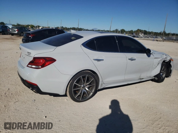 2020 Genesis G70 2.0T with VIN KMTG44LA1LU045400, listed as a Copart auction lot 83072684 with 56,380 mi miles and Non repairable. Bid and sale history available at DreamBid. Image 3.