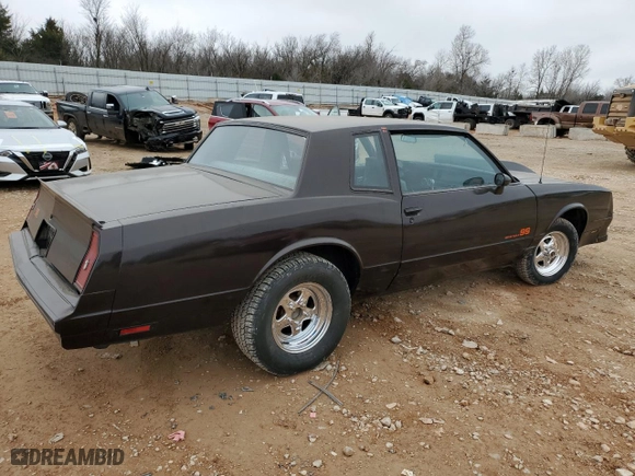 1985 Chevrolet Monte Carlo Sport SS with VIN 1G1GZ37G2FR216146, listed as a Copart auction lot 44599075 with 98,095 mi miles and Clean Title. Bid and sale history available at carsss.com. Image 3.