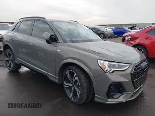 2023 Audi Q3 S line Premium Plus with VIN WA1EECF33P1147843, listed as a IAAI auction lot 41240001 with 22,743 mi miles. Bid and sale history available at carsss.com. Image 1.