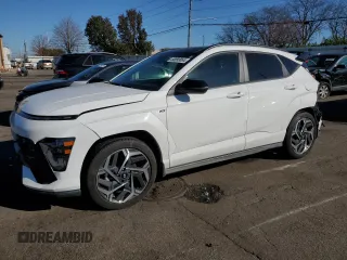 2024 Hyundai Kona N Line with VIN KM8HA3A3XRU038508, listed as a Copart auction lot 80099064 with 7,616 mi miles and Salvage Title. Bid and sale history available at carsss.com. Image 1.