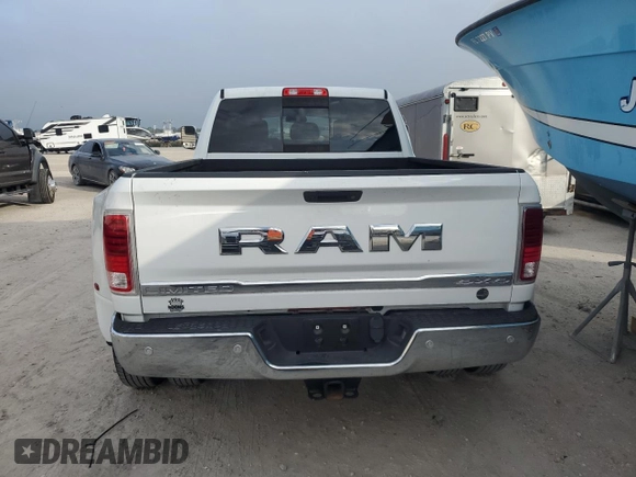 2017 Ram 3500 Longhorn with VIN 3C63RRNLXHG766715, listed as a Copart auction lot 76456104 with 51,293 mi miles and Salvage Title. Bid and sale history available at carsss.com. Image 6.