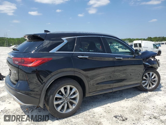 2021 Infiniti QX50 Luxe with VIN 3PCAJ5BA0MF119842, listed as a Copart auction lot 54868035 with 70,688 mi miles and Salvage title. Bid and sale history available at DreamBid. Image 3.