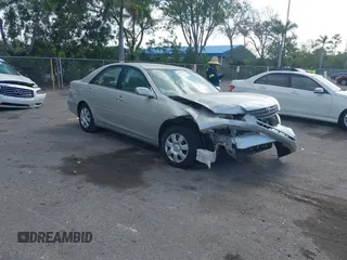 2003 Toyota Camry LE with VIN 4T1BE32K13U201442, listed as a IAAI auction lot 42162792 with 38,656 mi miles and . Bid and sale history available at DreamBid. Image 1.