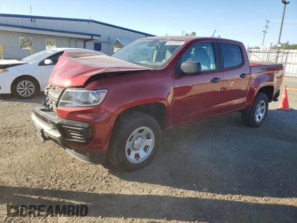 2021 Chevrolet Colorado 2WD Work Truck with VIN 1GCGSBEN0M1174272, listed as a Copart auction lot 84538594 with 58,052 mi miles and Salvage title. Bid and sale history available at DreamBid. Image 1.