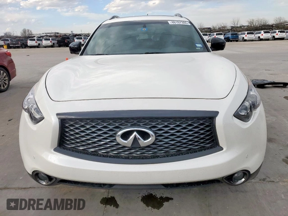 2017 Infiniti QX70 z VIN JN8CS1MU2HM143356, wystawiony jako Copart lot #48197395 z przebiegiem 128 576 mil mil oraz Szkoda całkowita • Salvage title. Historia ofert i sprzedaży dostępna na DreamBid. Obrazek 5.