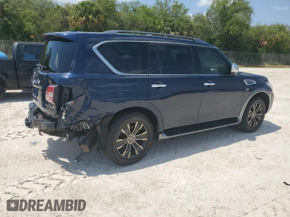 2018 Nissan Armada SL with VIN JN8AY2ND2JX000079, listed as a Copart auction lot 54400655 with 122,115 mi miles and Salvage Title. Bid and sale history available at DreamBid. Image 3.