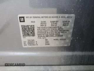 2019 GMC Terrain SLE with VIN 3GKALMEV0KL372519, listed as a Copart auction lot 56115415 with 199,591 mi miles and Salvage title. Bid and sale history available at DreamBid. Image 13.