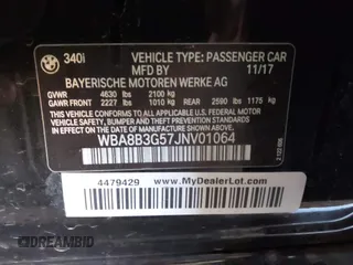 2018 BMW 3 Series 340i z VIN WBA8B3G57JNV01064, wystawiony jako IAAI lot #41335456 z przebiegiem 70 853 mil mil oraz . Historia ofert i sprzedaży dostępna na DreamBid. Obrazek 9.
