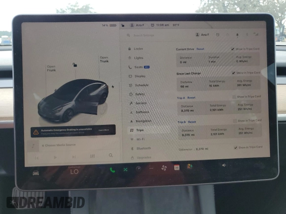 2023 Tesla Model 3 с VIN 5YJ3E1EA7PF672543, выставлен на аукционе Copart как лот 60965665 с пробегом 8 370 миль миль и Списание • Salvage title. История ставок и продаж доступна на DreamBid. Изображение 9.