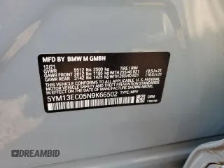 2022 BMW X3 M with VIN 5YM13EC05N9K66502, listed as a Copart auction lot 43451573 with 10,270 mi miles and Salvage Title. Bid and sale history available at carsss.com. Image 13.