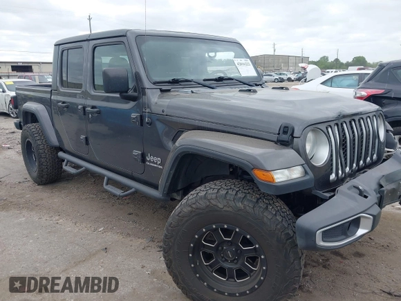 2020 Jeep Gladiator Overland with VIN 1C6HJTFG8LL166086, listed as a IAAI auction lot 42016222 with 102,232 mi miles and . Bid and sale history available at DreamBid. Image 1.