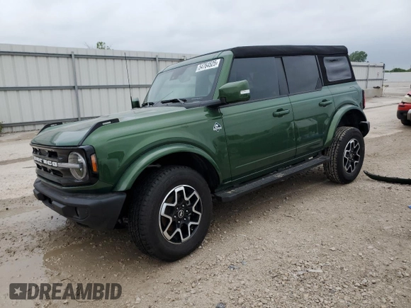 2024 Ford Bronco Outer Banks with VIN 1FMDE8BH4RLA26290, listed as a Copart auction lot 54764525 with 5,373 mi miles and Salvage title. Bid and sale history available at DreamBid. Image 1.