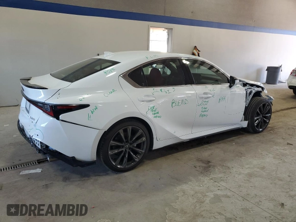 2024 Lexus IS 350 F Sport with VIN JTHGZ1E28R5035775, listed as a Copart auction lot 47109195 with 6,076 mi miles and Salvage title. Bid and sale history available at DreamBid. Image 3.