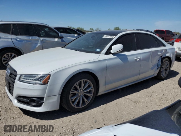 2017 Audi A8 L Sport with VIN WAU43AFD7HN005619, listed as a Copart auction lot 49042905 with 57,256 mi miles and Salvage Title. Bid and sale history available at carsss.com. Image 1.