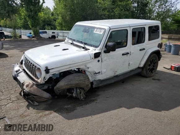 2025 Jeep Wrangler Sahara with VIN 1C4RJXP60SW585413, listed as a Copart auction lot 61955615 with 1,435 mi miles and Clean title. Bid and sale history available at DreamBid. Image 1.