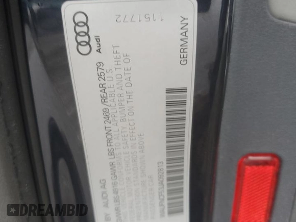 2018 Audi A5 Sportback Prestige z VIN WAUFNCF53JA092813, wystawiony jako Copart lot #85264204 z przebiegiem 46 381 mil mil oraz Szkoda całkowita • Salvage title. Historia ofert i sprzedaży dostępna na DreamBid. Obrazek 12.