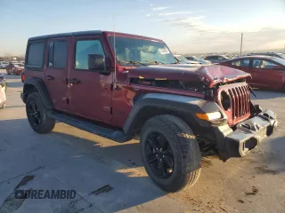 2021 Jeep Wrangler Unlimited 80th Anniversary with VIN 1C4HJXDN9MW596033, listed as a Copart auction lot 87640685 with 14,633 mi miles and Salvage title. Bid and sale history available at DreamBid. Image 4.