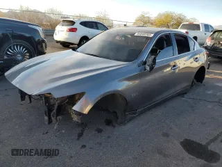 2018 Infiniti Q50 Red Sport 400 with VIN JN1FV7APXJM461123, listed as a Copart auction lot 88040365 with 85,320 mi miles and Salvage Title. Bid and sale history available at carsss.com. Image 1.