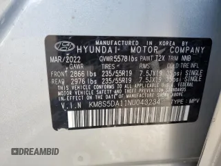 2022 Hyundai Santa Fe Hybrid Limited with VIN KM8S5DA11NU043234, listed as a Copart auction lot 83294944 with 35,405 mi miles and Salvage Title. Bid and sale history available at carsss.com. Image 15.