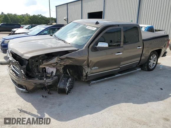2014 Chevrolet Silverado 1500 High Country with VIN 3GCUKTEC6EG438556, listed as a Copart auction lot 54818993 with 91,398 mi miles and Salvage Title. Bid and sale history available at DreamBid. Image 1.