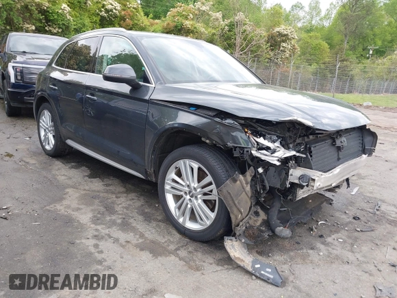 2019 Audi Q5 Premium Plus with VIN WA1BNAFY4K2038765, listed as a IAAI auction lot 42042264 with 58,557 mi miles. Bid and sale history available at carsss.com. Image 1.