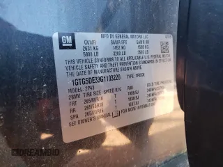 2016 GMC Canyon 2WD SLT with VIN 1GTG5DE33G1103220, listed as a Copart auction lot 51468695 with 87,381 mi miles and Salvage Title. Bid and sale history available at carsss.com. Image 13.
