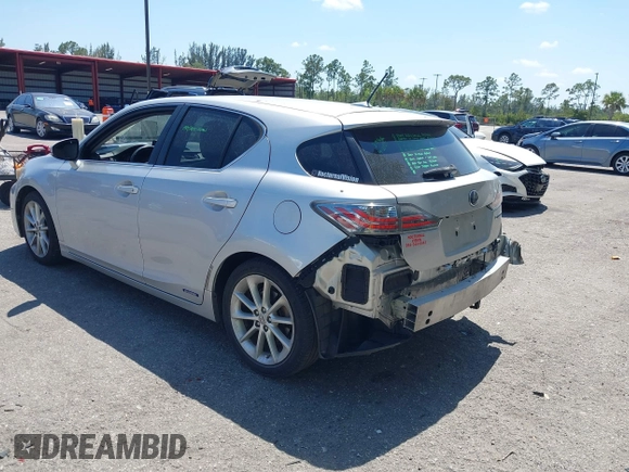 2011 Lexus CT 200h with VIN JTHKD5BHXB2029119, listed as a IAAI auction lot 42137569 with 86,052 mi miles and . Bid and sale history available at DreamBid. Image 3.